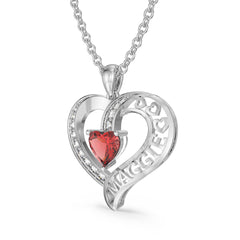 3D Custom Birthstone & Name Heart Necklace