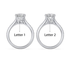 Custom Cursive Letter Solitaire Moissanite Engagement Ring - White Gold - Geme